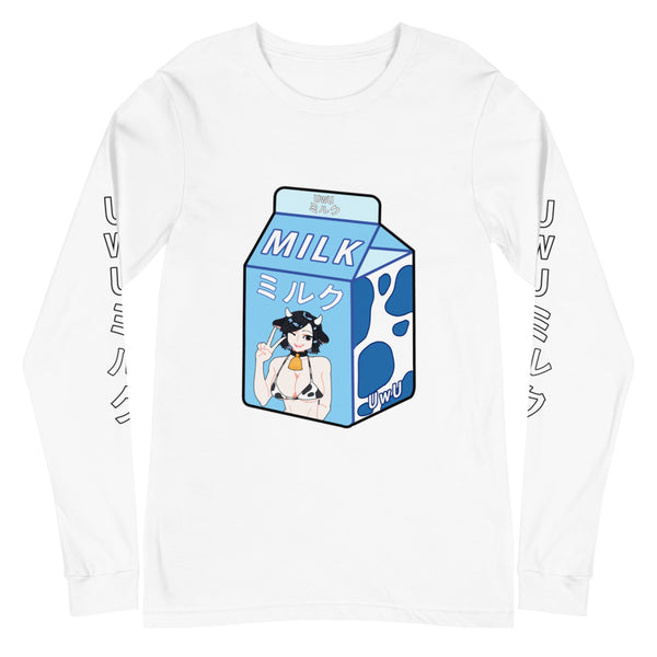 UwU Milk Unisex Long Sleeve | Kawaii Japanese Milk Carton Harajuku Tee