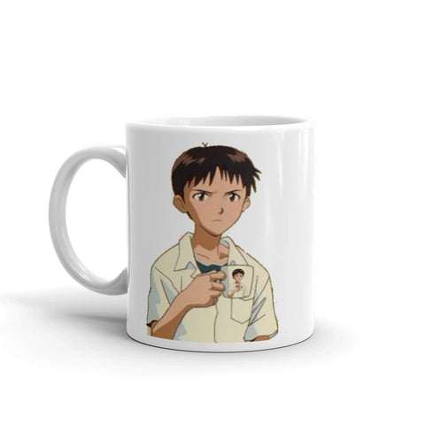 Shinji holding a Mug in a Mug