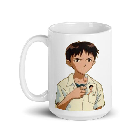 Shinji holding a Mug in a Mug