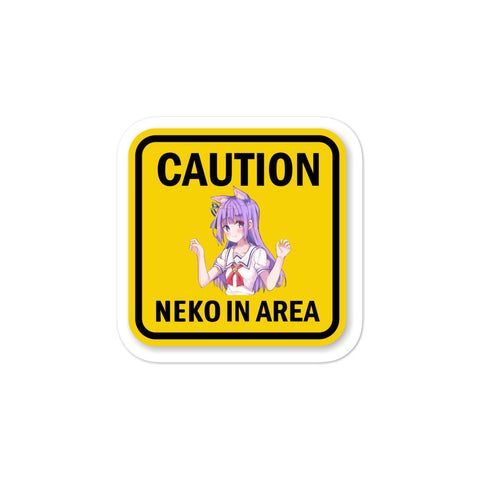 Caution Neko In Area stickers