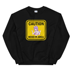 Caution Neko in Area Unisex Sweatshirt